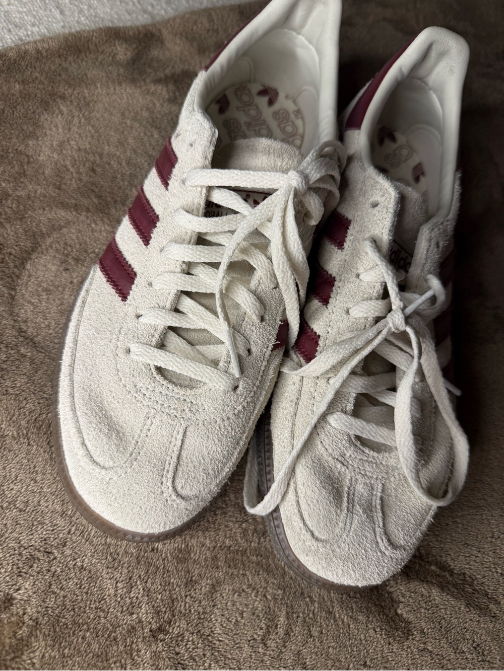 adidas Off-White and Burgundy Indoor Casual Sneakers